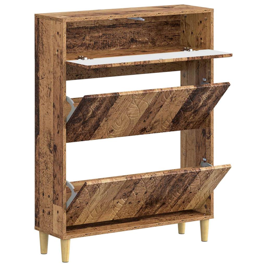 Shoe Cabinet DELFT 78 X 24 X 103 Cm Engineered Wood Reclaimed Wood