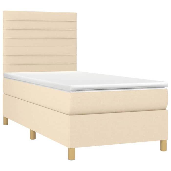 VidaXL Slat Bed Base with Mattress and LED, Upholstered Bed, Single Bed, Adult Bed for Interior Bedroom, 3135474