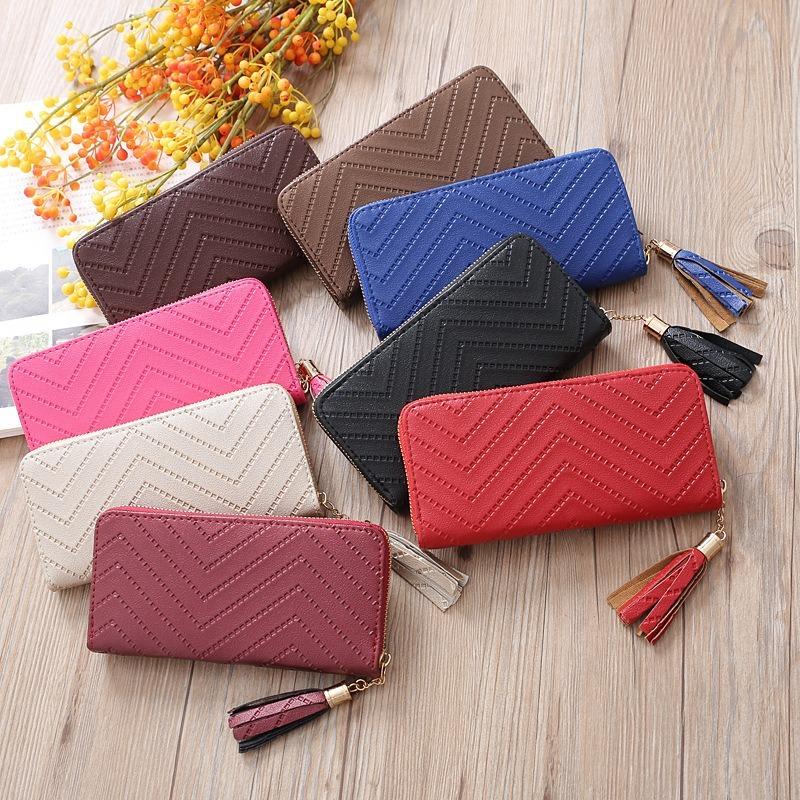 New Women's Wallet Long Zipper Student Bag Single Handle Carrying HandBags
