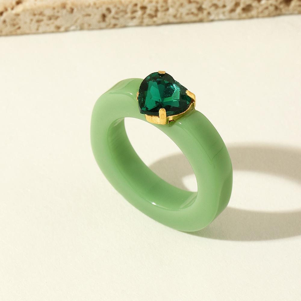 New Fashion Colorful Acrylic Rhinestone Resin Rings For Women Girls Korean Transparent Geometric Square Round Rings Jewelry 2026