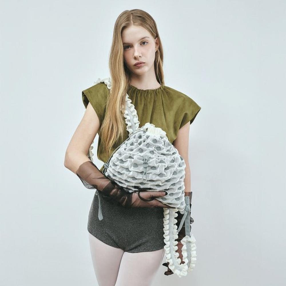 Pleatsmama Ivory Polka Dot Backpack