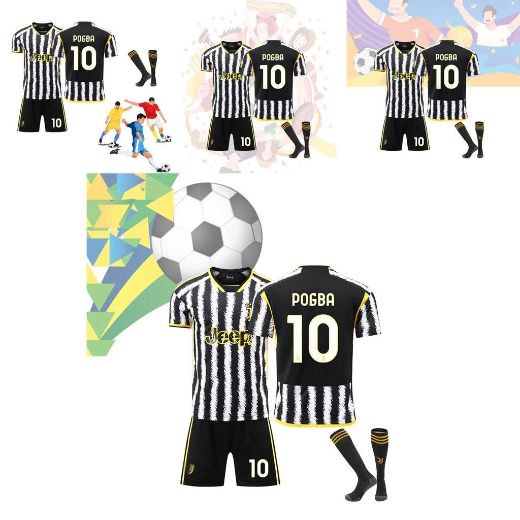 2324 Juventus Home Jersey Set With Socks 10 Polyester Fiber Fabric Children And Adult Sizes