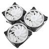 3Pcs Computer Chassis Cooling Fan Mute 6‑Pin Dual RGB Lights with Remote Control 120mm