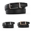 Men Belt Automatic Buckle Soft Simulated Leather Adjustable No Hole Belt with Fake Pin Design Quick Release Jeans Trousers Belt
