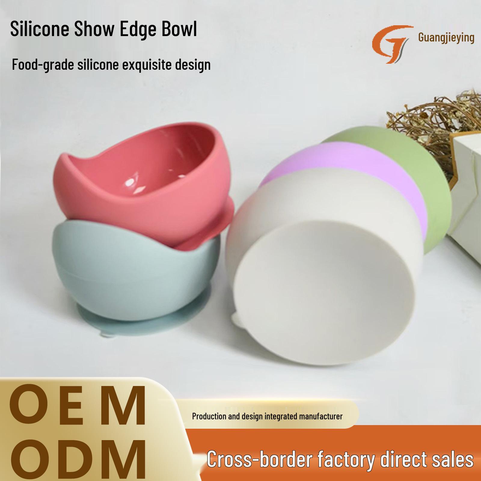 

Platinum Silicone Suction Cup Baby Bowl - High Temp Resistant Tableware for Infants Learning to Eat