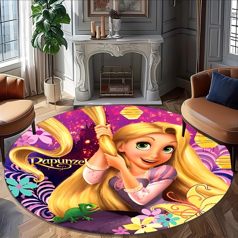 1pc Princess1 Carpet, Round Rug, Comfortable, Suitable for Entryways, Living Rooms, Office, And Bedrooms, Christmas Decoration