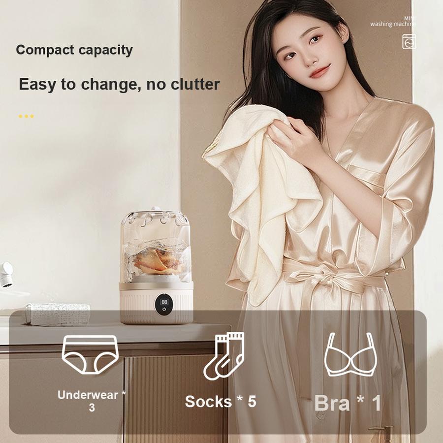 New Mini Washing Machine for Lingerie, Underwear, Socks - Portable Wireless Automatic Laundry Cup 3000mAH