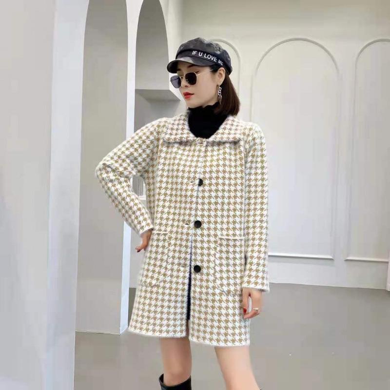 Nouveau Cardigan Tricoté Mi-Long Ample Épais pour Femme Automne/Hiver: Manteau pull grande taille pour mère