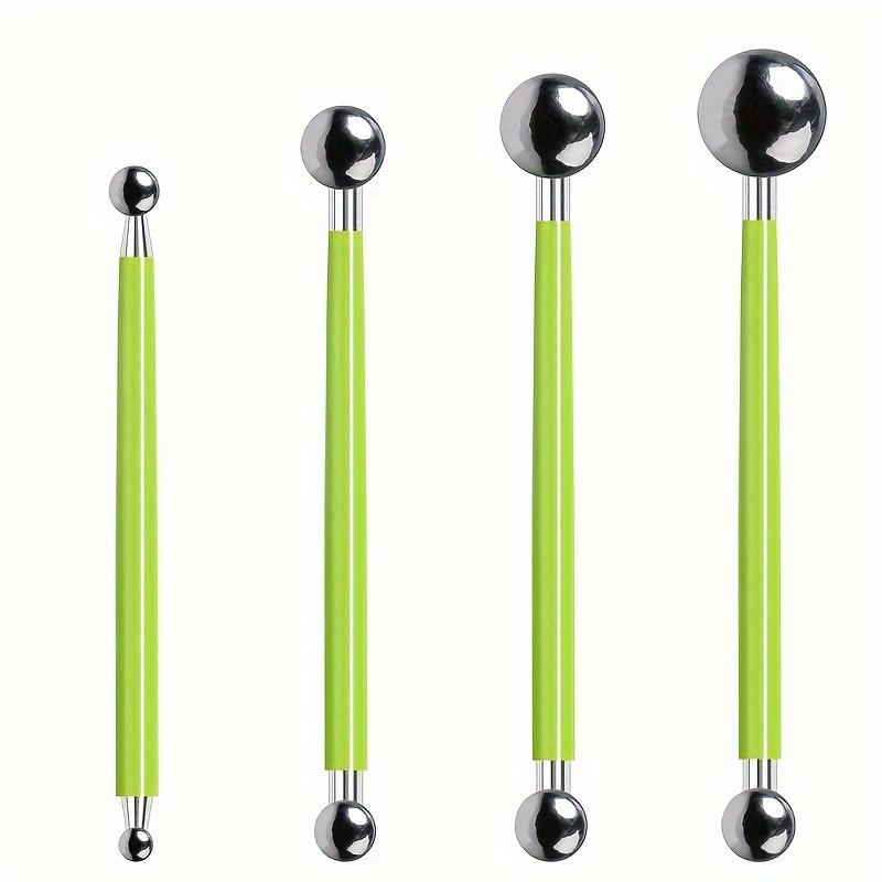 Set 4 buc. de Unelte Ceramice pentru Lut Moale, Plastic, Unelte Auxiliare pentru Lut, Stilou cu Puncte, Sculptură, Batoane pentru Embosare, Multifuncțional pentru Începători