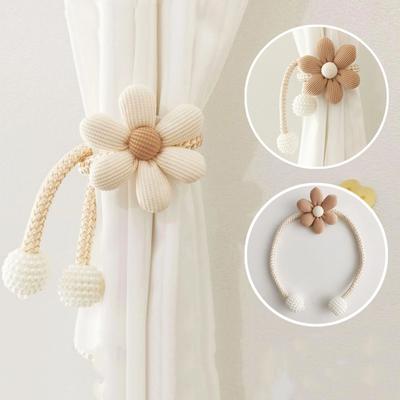 1pc Style Cute Three-dimensional Flower Pearl Buckle Curtain Strap Children's Room Decoration Curtain Clips Home Curtain Strap