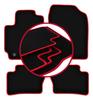 Velour Floor Mats with Red Edge For: Kia Picanto III Hatchback (2017-)