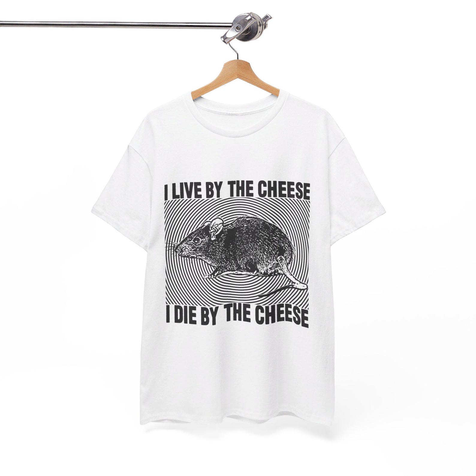 I Live By The Cheese Vintage Rat T-Shirt XL