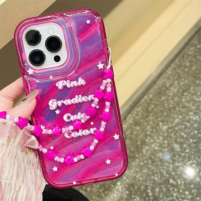 Fashion Letter Phone Case For iPhone 11 Case iPhone 14 Pro Max 13 12 Pro XS Max XR 7 8 Plus SE Shockproof Soft Clear Laser Cover