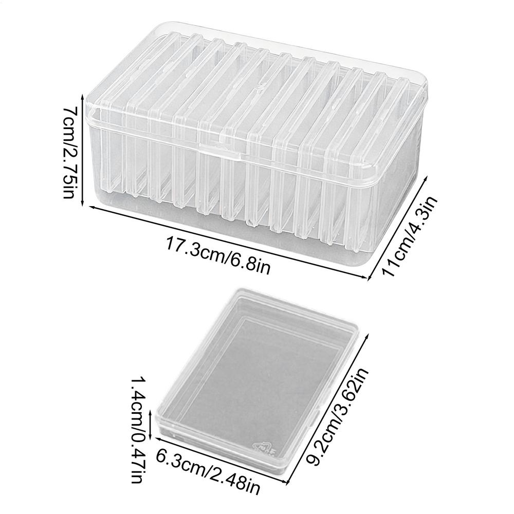 Прозрачный пластиковый контейнер для хранения с защелкой большой вместимости 11 отделений контейнер для хранения карт ювелирных изделий фурнитуры 2450₽