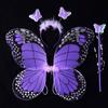 Kids Butterfly Wings Set Headband Wand Halloween Party Costume Children Fairy Props Christmas Photography Props