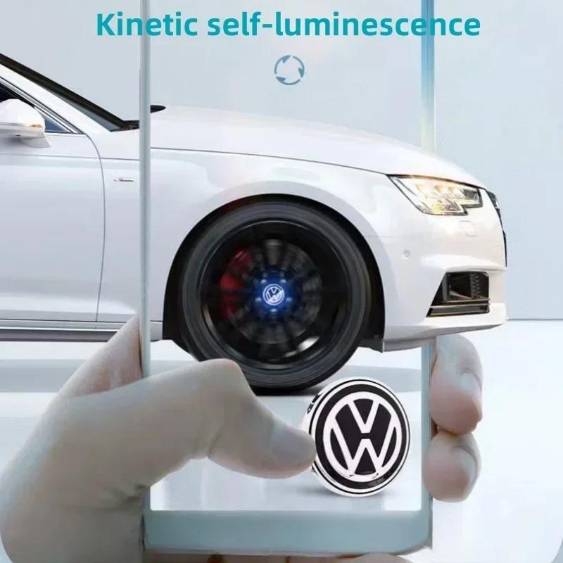 VW 4pcs Hub Led Lights Cap Car Floating Illumination Wheel Center Covers Caps For Volkswagen golf4/6/7 toutan passat tiguan polo
