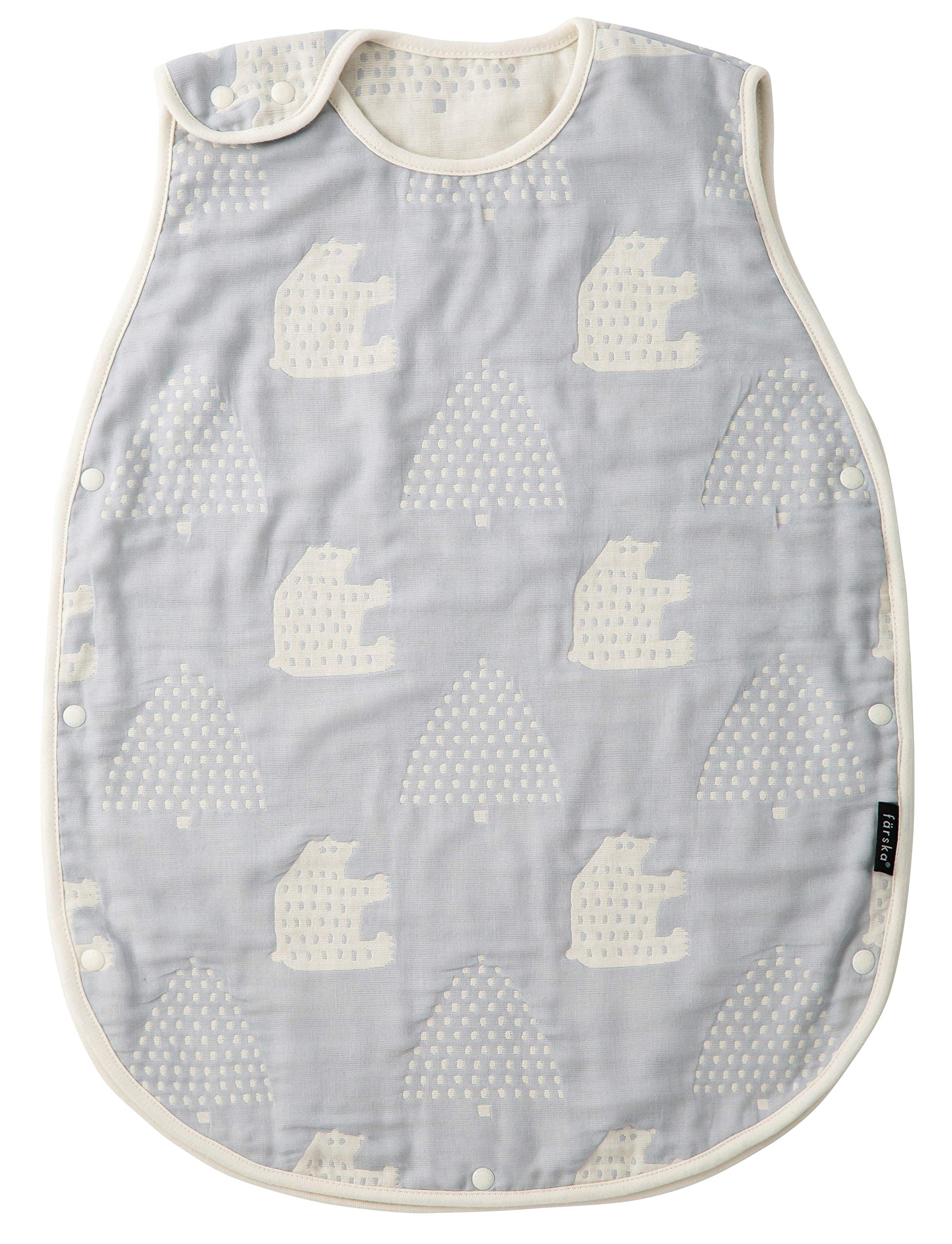 farska 6-layer gauze sleeper for kids (Morinokuma_Sky Gray)