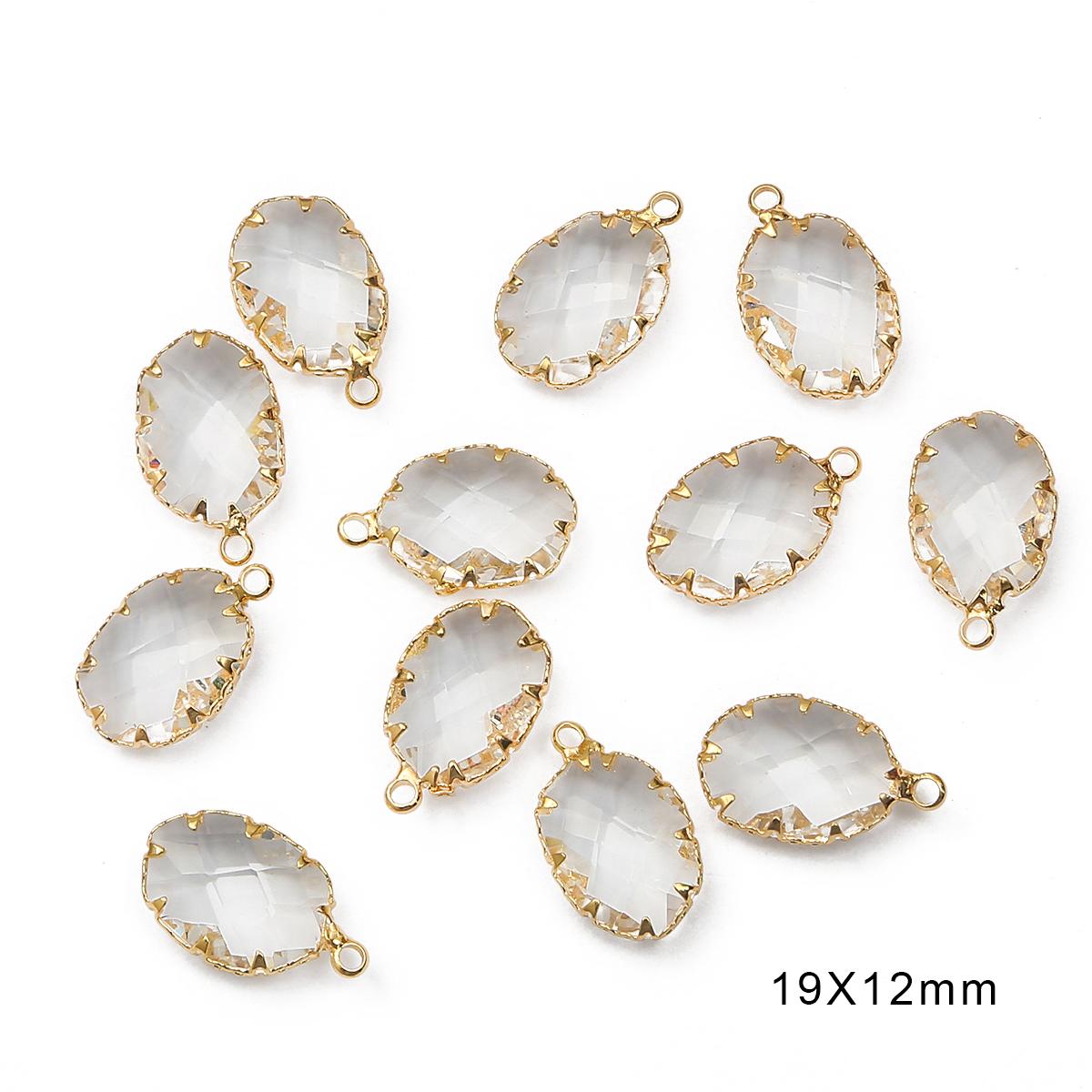 

1шт разных размеров блестящие боковые хрустальные стеклянные кулонные бусины для DIY ожерелья, сережек, ювелирных изделий 19x12mm