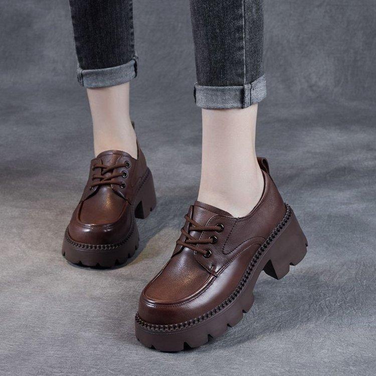 Women's Leather Shoes 2026 Spring New Collection Japanese Versatile Mary Jane Thick Soled Single Shoes for Women