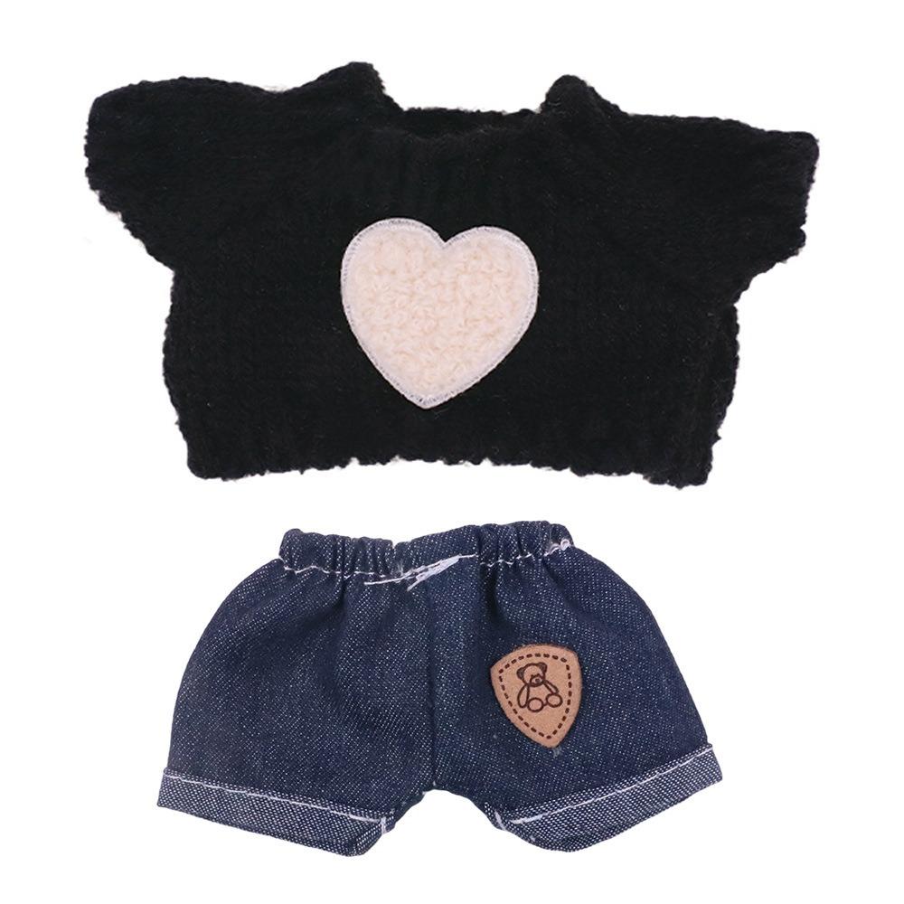 

Miniature Doll Clothing Accessories Handmade For Labubu Sweater Jeans Set Cotton Doll чёрный