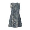 Abito da donna casual alla moda con scollo a V, senza maniche, stampa floreale, tasca laterale