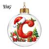 Xmas Wall Hanging Ornaments 26?Letter Acrylic Christmas Ball Ornament, 3D Crystal Style Alphabet Tree Decorations Pendant, Home Party Holiday