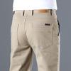 Men's Pure Cotton Classic Solid Color Casual Pants Business Stretch Slim Straight Brand Trousers Male