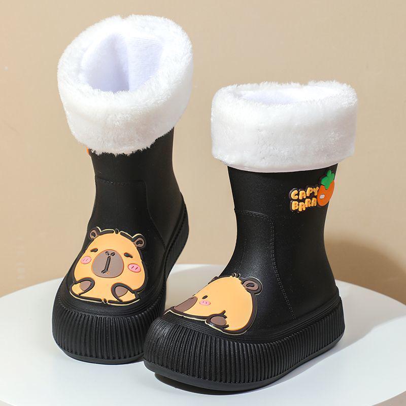 Kinder-Capybara-Gummistiefel: Süß, Wasserdicht, Rutschfest, Niedriger/Mittlerer Schaft, Warm
