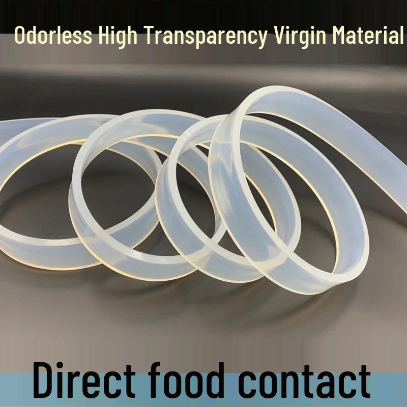 Tira de Vedação de Silicone de Grau Alimentício Resistente a Altas Temperaturas - Inodora, Macia, à Prova de Poeira, Transparente; Opções de espessura: 1-6 mm.