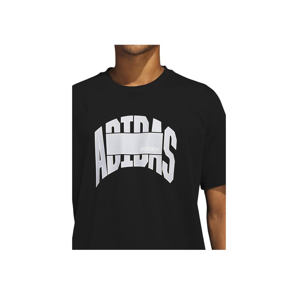 Adidas Alphabet Print Crew Neck Pullover Long-Sleeve T-Shirt Men Tops Black IC1682