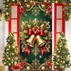 Christmas Door Cover Gold Bell Poettia 71x35 Inch Large Holiday Decoration for FrontDoor Wall Indoor Outdoor Xmas Party Winter Festival Home Decor