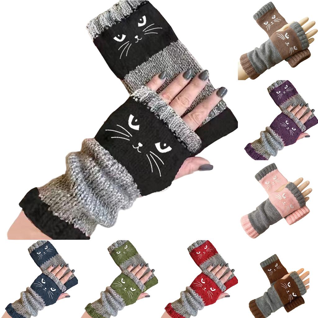 Fashionable Warm Patchwork Embroidered Gloves