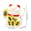 Mini Lucky Cat Figurine Cartoon Statue for Bookshelf Centerpiece Bedroom White