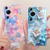 Clear For Huawei P60 Case Cute Cat Fashion Butterfly Funny Painted Casing For Huawei P60 Pro MNA-AL00 MNA-LX9 Cover
