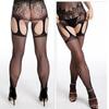 Open Bodysuits Stockings Erotic Lingerie Women Perspective Fishnet Long Tights Lace Sexy Pantyhose