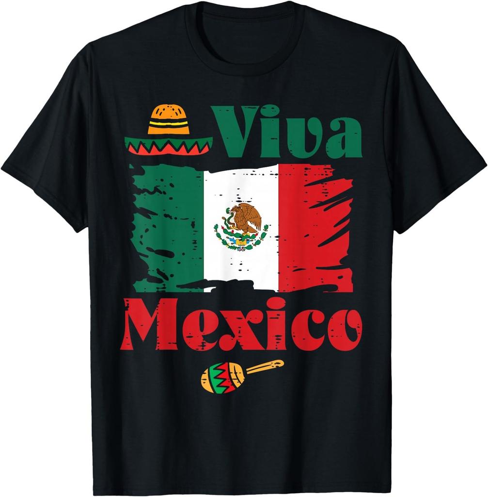 Viva Mexico Flag Mexican Independence Day Men T-Shirt