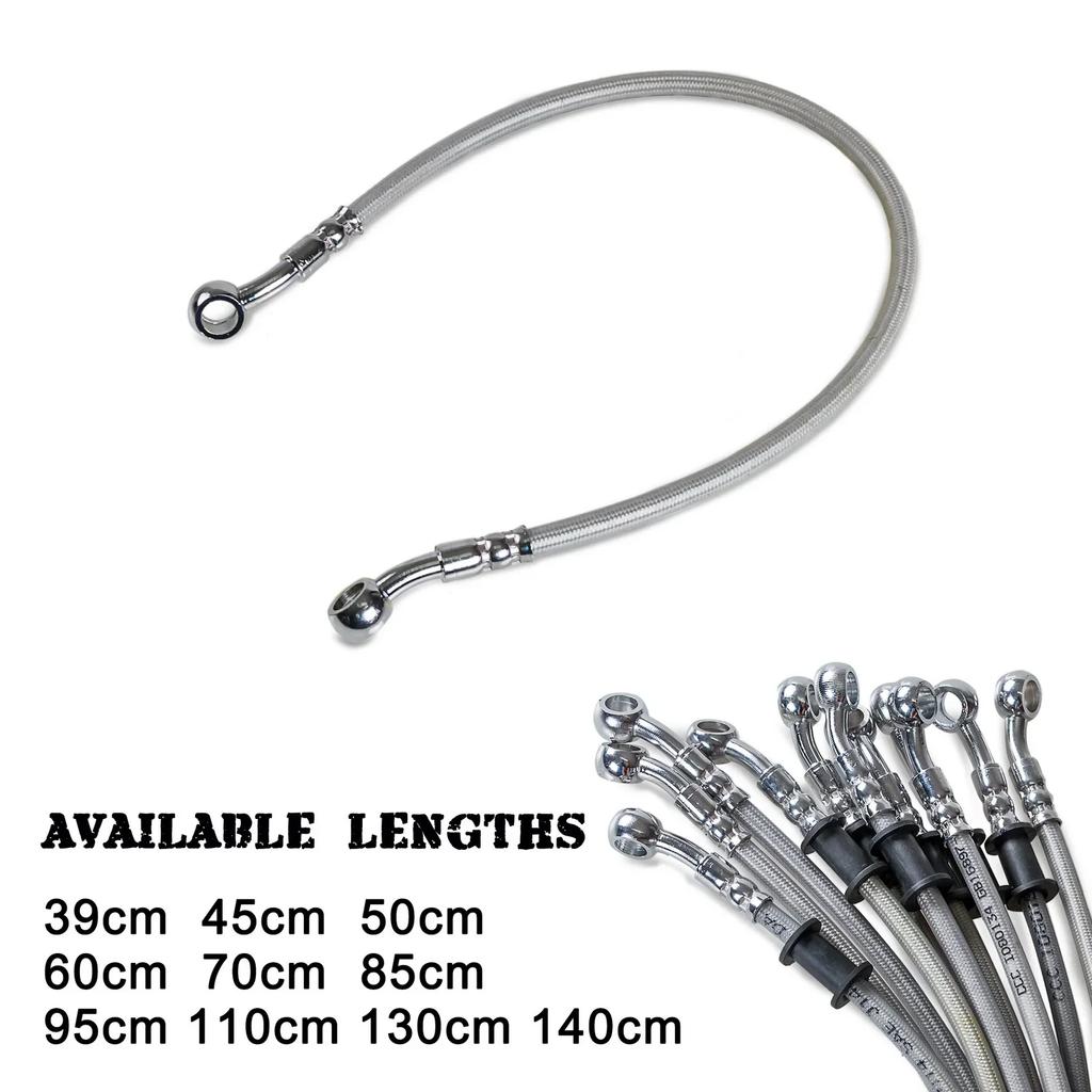 39-140cm Universal Motorcycle Stainless Steel Braided Brake Hose Line Aperture 10mm (M10) Latiguillo Freno Moto