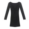 Pure and Sexy Hot Girl V-neck Mesh Patchwork Long-sleeve Dress for Women, New Winter Slim Fit, Niche Hip-hugging Short Skirt