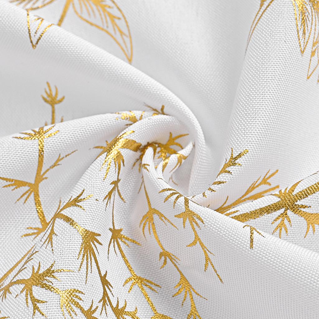 1pc White Sheer Curtains with Golden and Silvery Vine Branches, Light Filtering, Privacy, Easy To Install. Suitable for Hotels, Offices, Schools