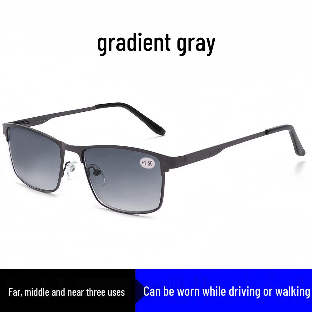 Men's Progressive Multifocal Reading Glasses: Dual-Use for Distance & Near, Anti-UV & Blue Light Protection