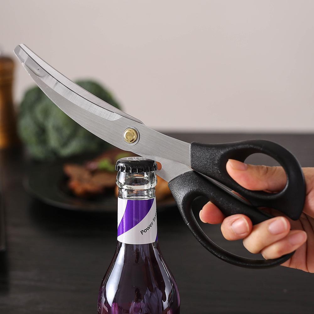 Korean Barbecue Stainless Steel Kitchen Scissors – Multi-functional Shears for Chicken, Steak, and More