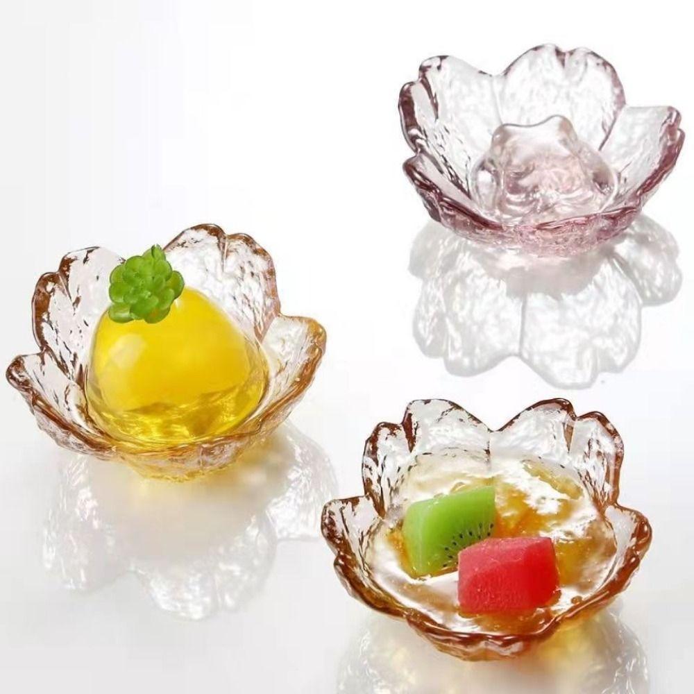 Bol à Sauce Style Nordique Incrustation Dorée Porte-bougie Fleur Disque Sakura en Verre Créatif Vaisselle