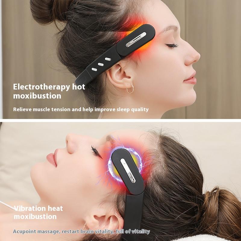 Head Temple Massager Sleep Massager EMS Micro-current Vibration Refreshing Hot Headache Head Therapy Device