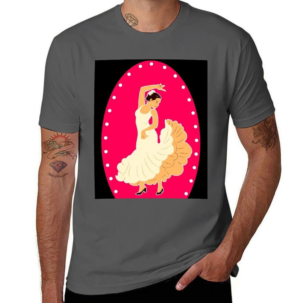 Flaunisexco Dancing Girl Tshirt Breathable Gym Short Sleeve Tshirt