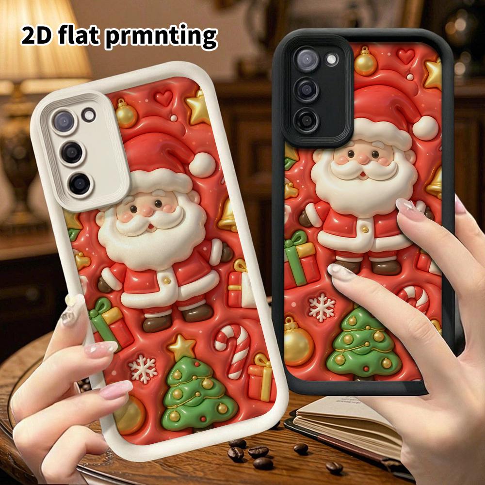 Phone case: 2D flat, suitable for Samsung Galaxy A34 A35 M05 M06 S20 S22 S21 FE Plus 5G protective case, Santa Claus, Christmas and Halloween, perfect
