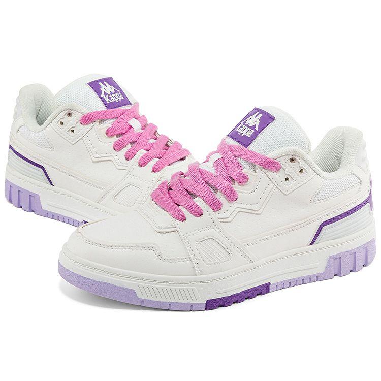 Kappa Non-Slip Wear-Resistant Low-Top Skate Shoes Women sneaker White Purple K0C85CS31-012