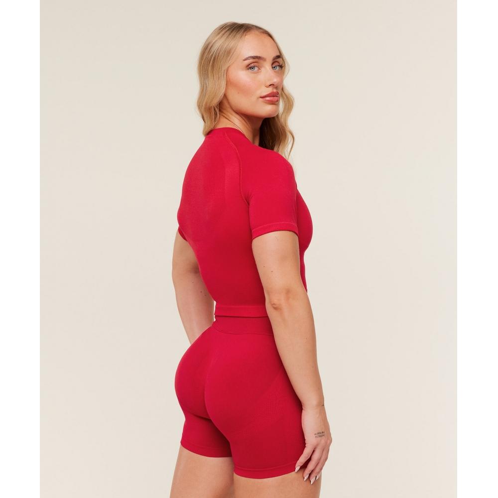 Gymshark Lift Seamless Short Sleeve Top Carmine Red B6b4q Rbqw