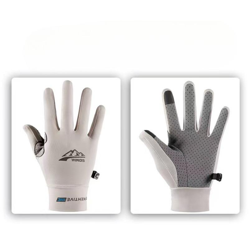 Summer Ice Silk Sunscreen Gloves Outdoor Sports Half Finger Thin Breathable Men and Women Non Slip Cycling Full Finger Exposed Finger Fishing