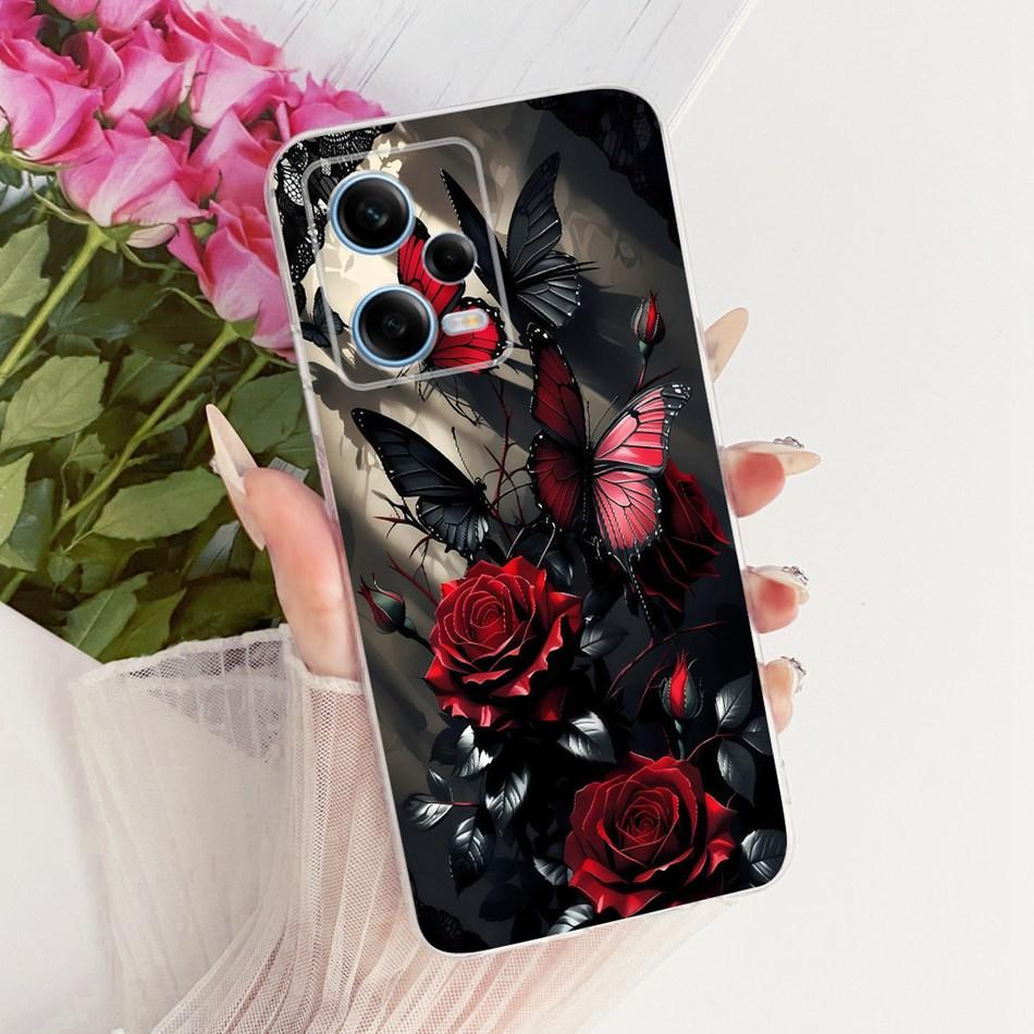 For Xiaomi Redmi Note 12 Pro 5G 2026 Cute Flower Butterfly Cat Painted Case For Redmi Note12 Pro Soft Silicone TPU Phone Cases