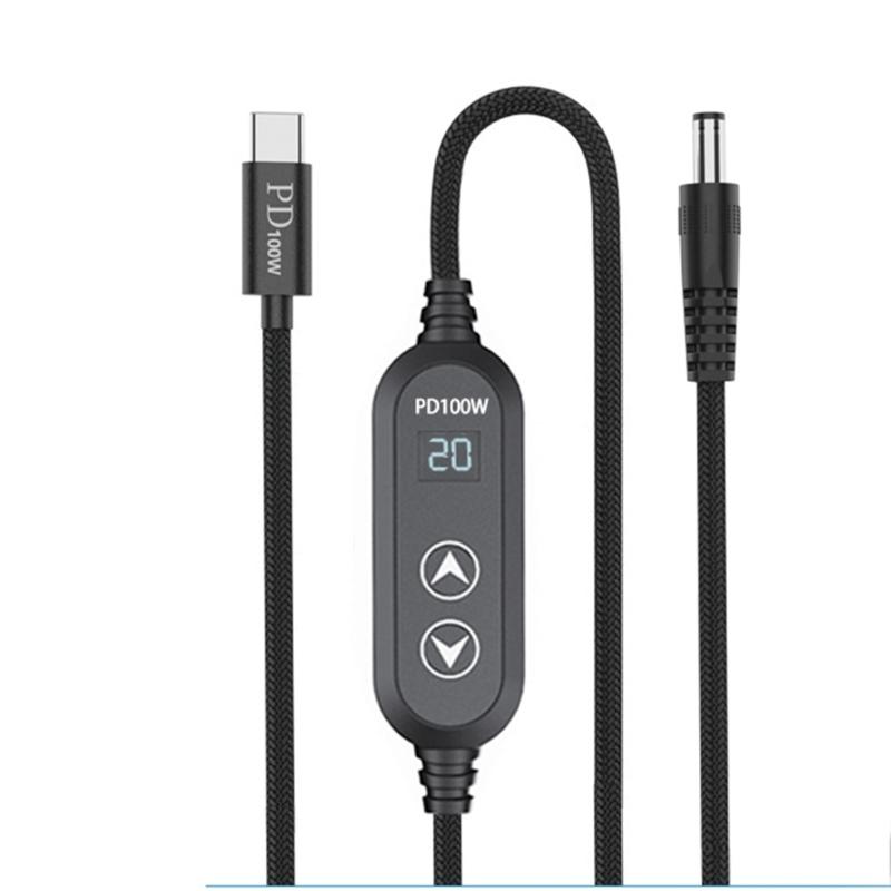 USB C Power Cord with 38 Adapters 100W Highest Efficiency Variable Power Supply DC5.5 Type C Charging Cable 120cm